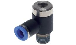 Knee banjo push-in screw-in coupling hex taper thread