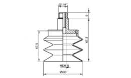 Balgensauger 60 x 76,5 mm, Zeichnung