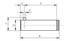 Pins for rear hinges ISO 15552 drawing