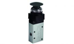 Mechanical valve with black mushroom button