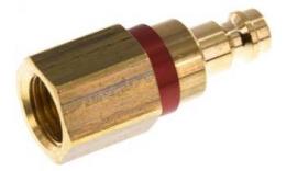 Coupling plug (red sliding sleeve) NW5 with inner thread, brass (MS)