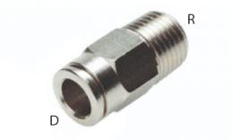 Accouplement droit à visser enfichable avec filetage conique - dimensions Accouplement droit à visser enfichable avec filetage conique - dimensions
