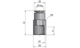 Push-in couplings with internal thread, MSV