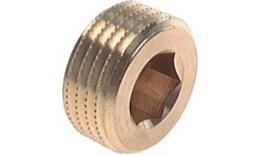 Plug with hexagon socket and conical thread Brass