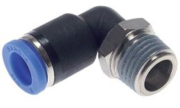 Knee push-in screw-in coupling conical thread