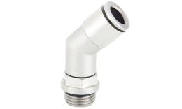 Knee push-in coupling 45 degrees, male thread, nickel-plated brass