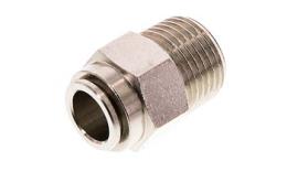 Push-in straight coupling with straight thread