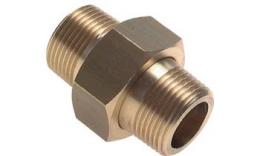 Three-part coupling with external thread-conical sealing Brass