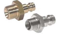 Plug-in nipple NW 5 with male thread Brass & stainless steel