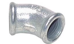 Knee 45 ° internal thread. Galvanized steel