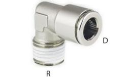 Knee push-in coupling fixed, conical thread, MSV - size