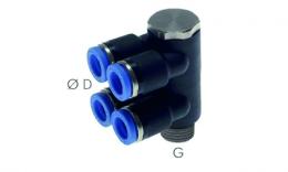 IQS 2-Fach Verteiler Mit R 1/2" Gewinde - Praktischer Mehrfachanschluss Für 8mm Schläuche