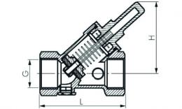 non-return valve with spring-slanted drawing