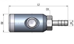 Safety Snelk Coupling, B DN 8, Hose pillar Drawing