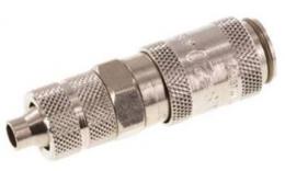 Double -sided lockable quick coupling NW 2.7 with upper coupling, brass nickel -plated (MSV)