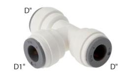 Raccord en T enfichable, alimentaire (pouce) - dimensions Raccord en T enfichable, alimentaire (pouce) - dimensions