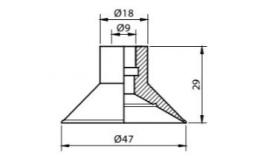 VC47WF vlakke zuignap tekening