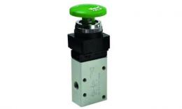 Mechanically operated valve with green emergency stop