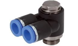 Knee Y screw-in coupling with hexagon and O-ring