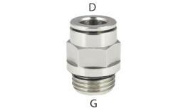 Straight push-in coupling, male thread, MSV - dimensions