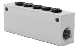 Push-in verdeelblok, 5 x 6mm