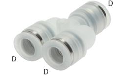 Y-insert couplings push-in, PP - dimensions
