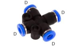IQS - Cross plug-in coupling mini - dimensions