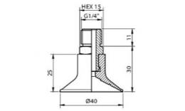 VC40 Flat Suction Cup Drawing