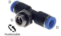 T push-in inschroefkoppeling O-ring - afmetingen T push-in inschroefkoppeling O-ring - afmetingen