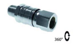 Cable glands for external male and female thread 360 ° rotatable