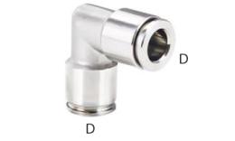 Knie Push-In fitting, RVS - afmetingen