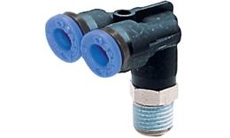 Y push-in screw-in coupling with conical thread