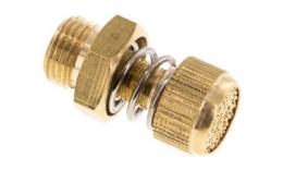 Smoorgeluiddemper G 1/8", messing, kartelschroef