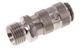 Quick coupling NW 2.7 with external wire G 1/8 ", stainless steel 1,4404 (stainless steel)
