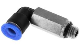 Acoplamento aparafusado push-in de joelho longo com O-ring, 6mm, M7, mini