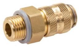 Quick coupling NW 5 with NPT male thread Brass