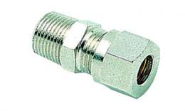 Straight compression fitting with conical external thread MSV