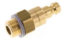 Double -sided closing clutch plug NW5 with external wire, brass (MS)