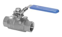 2-piece stainless steel ball valves with full passage to 130 bar