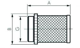 Suction filter for non-return valve drawing