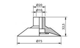 VC75WF vlakke zuignap tekening