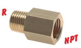 Reducing nipple conical R-thread external - NPT thread internal