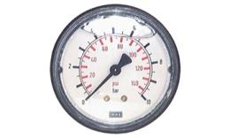 Glycerine pressure gauge horizontal Ø 63 mm, class 2.5