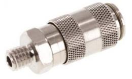 Double -sided lockable quick coupling NW 2.7 with external wire, stainless steel (1,4305)