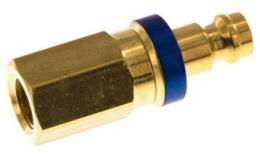 Double -sided lockable clutch plug (blue sliding sleeve) NW5 with inner thread, brass (MS)