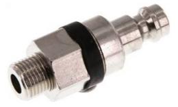 Coupling plug (black sliding sleeve) NW5 with external wire, brass nickel -plated (MSV)