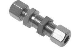 Straight bulkhead transit, compression fitting, stainless steel