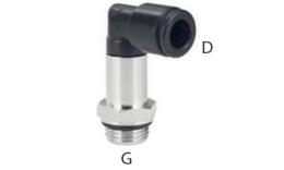 Top line extended swivel knee screw-in coupling male thread - size