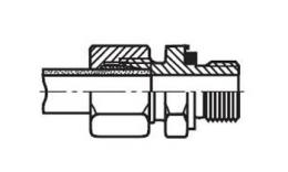 Rechte inschroef snij- knelkoppelingen met elastomeerdichting (metrisch) - Tekening