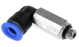 Giunto a vite a ginocchio push-in lungo con O-ring, 6mm, M6, mini